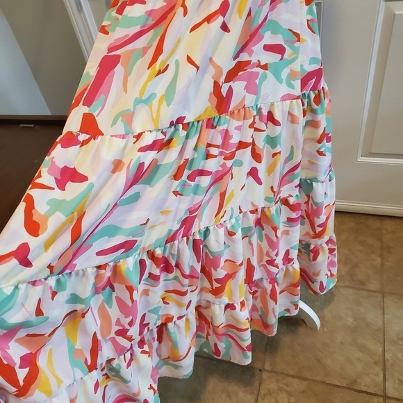 Crosby Mollie‎ Burch Dress Womens S Small Midi Colorful Tiered Pockets Easter - Picture 5 of 13